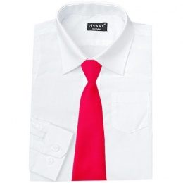 Boys White Formal Shirt & Hot Pink Tie